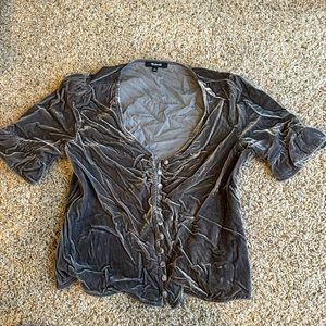 Madewell velvet gray blouse, size 6